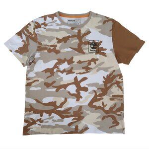 TIMBERLAND SMU YC camo print tee shirt sz L